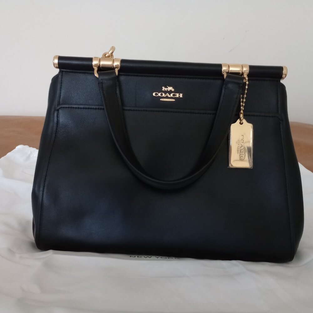 Coach Grace Bag 20 Calf leather (Light Gold/Black)